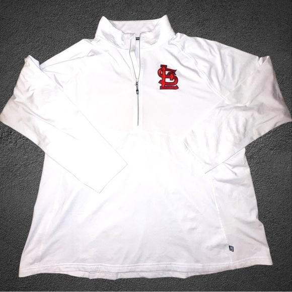 CUTTER & BUCK STL Cardinals Women's Adapt Eco Knit Half-Zip Top - White XXXL - Picture 9 of 14